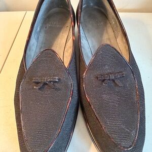 Size 11 N Stuart Wheitzman Black Textured Loafers
